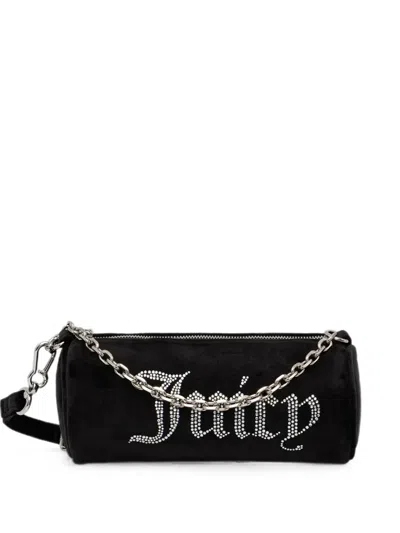 Juicy Couture Rhinestone-embellished Barrel Shoulder Bag In Black