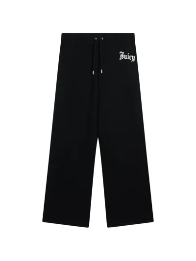 Juicy Couture Rhinestone-logo Track Pants In Black