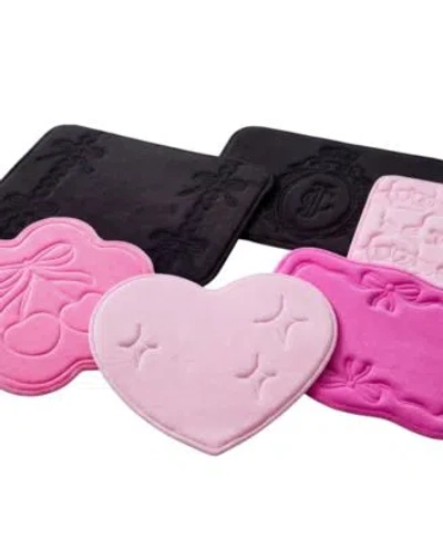 Juicy Couture Ribbon Border Quilted Memory Foam Bath Mats In Multi
