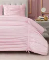 Juicy Couture Ribbon Ruched 3-pc. Comforter Set, Full/queen In Pink
