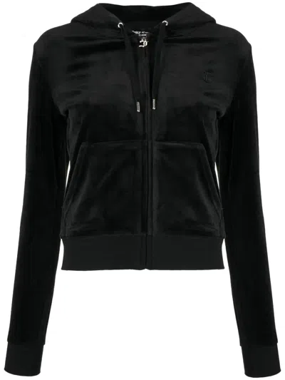 Juicy Couture Roberstson Velour Zip Hoodie In Black
