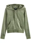 Juicy Couture Robertson Hooded Velour Sweatshirt In Green