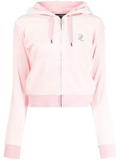 Juicy Couture Robertson Logo-studded Zip Hoodie In Rosa