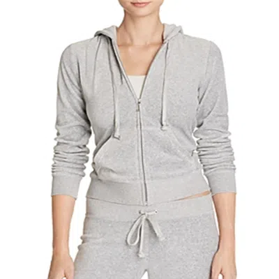 Juicy Couture Robertson Velour Hoodie Jacket In Grey