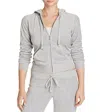 JUICY COUTURE ROBERTSON VELOUR HOODIE JACKET IN CHARCOAL GRAY