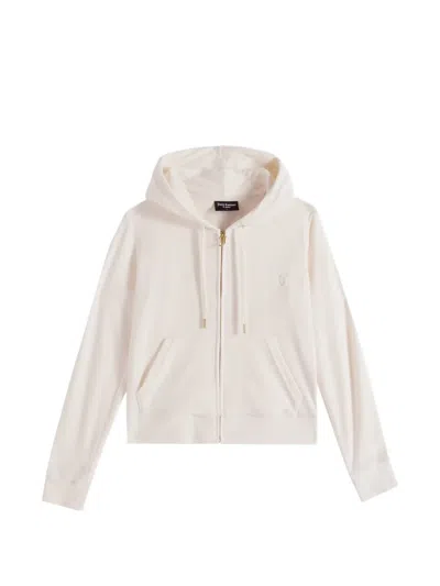 Juicy Couture Robertson Velour Hoodie In White
