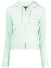 Juicy Couture Womens Grayed Jade Robertson Logo-embroidered Velour Hoody In Green