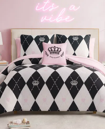 Juicy Couture Royal Argyle Reversible 8-pc. Comforter Set, Queen In Pink