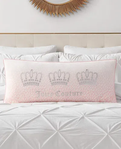 Juicy Couture Royal Crowns Decorative Pillow, 16" X 36" In Pink