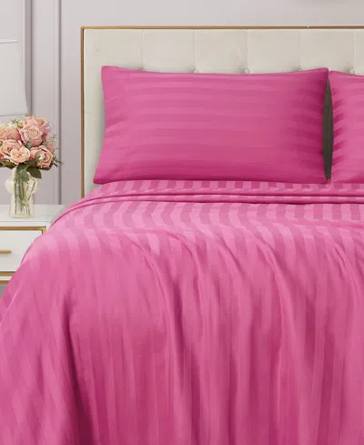 JUICY COUTURE ROYAL DREAMS DAMASK STRIPE 300-THREAD COUNT SATEEN COTTON 3-PC. SHEET SET, TWIN