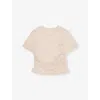 Juicy Couture Beige Ruched Diamanté Short-sleeve Jersey T-shirt 7-16 In Beige