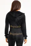 Juicy Couture Sagittarius Customizable Big Bling Velour Hoodie In Multi