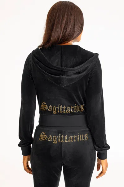 Juicy Couture Sagittarius Customizable Big Bling Velour Hoodie In Multi