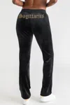 Juicy Couture Sagittarius Customizable Big Bling Velour Track Pants In Black