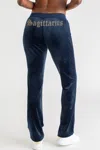 Juicy Couture Sagittarius Customizable Big Bling Velour Track Pants In Blue