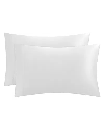 Juicy Couture Satin 2 Piece Pillow Case Set, Standard In Pure White