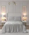 Juicy Couture Satin 4 Piece Sheet Set, Queen In Gray
