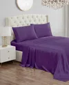Juicy Couture Satin 4 Piece Sheet Set, Queen In Purple
