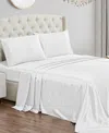 Juicy Couture Satin 4 Piece Sheet Set, Full In Pure White