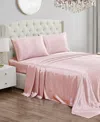 Juicy Couture Satin 4 Piece Sheet Set, Queen In Pink