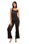 Juicy Couture Satin Cami Pj Set In Black