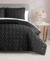 Juicy Couture Satin Heart Stitched 3 Pc. Quilt Set, King In Black