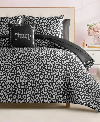 Juicy Couture Satin Leopard 6-pc. Comforter Set, Twin In Black