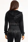 Juicy Couture Scorpio Customizable Big Bling Velour Hoodie In Black