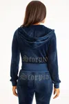 Juicy Couture Scorpio Customizable Big Bling Velour Hoodie In Blue