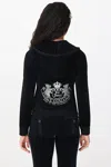 Juicy Couture Scottie Cotton Velour Hoodie In Black