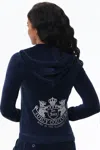 Juicy Couture Scottie Cotton Velour Hoodie In Blue