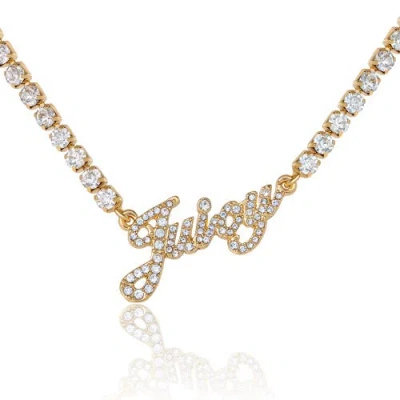 Juicy Couture Script Logo Chain Necklace In Gold