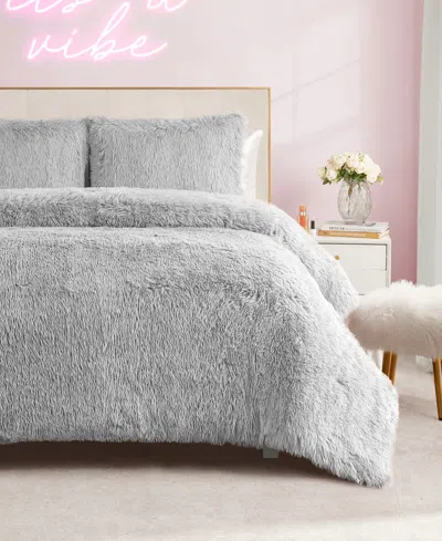 Juicy Couture Shaggy Faux Fur 3-pc. Comforter Set, King In Gray