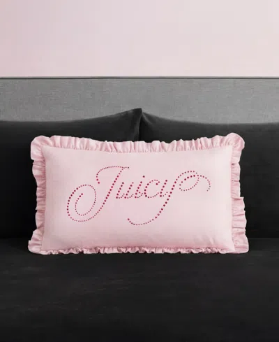 Juicy Couture Shaped Decorative Pillow, 14" X 24" In Pink