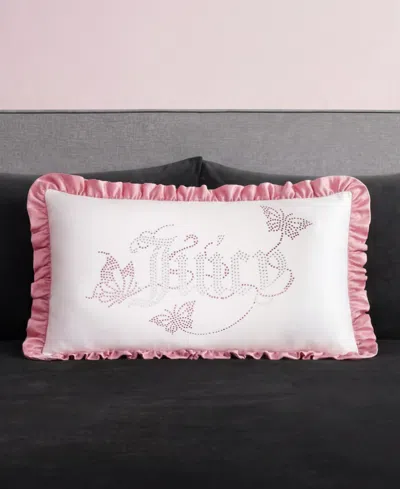 Juicy Couture Shaped Decorative Pillow, 14" X 24" In Pink