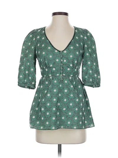 Pre-owned Juicy Couture Short Sleeve Blouse In Green