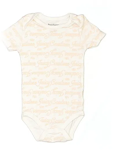 Pre-owned Juicy Couture Babies' Short Sleeve Onesie In Ivory