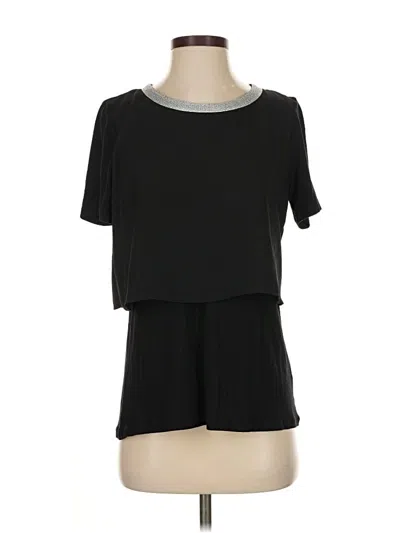 Pre-owned Juicy Couture Short Sleeve Top Black Crew Neck Tops