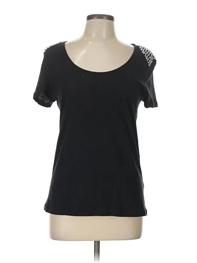 Pre-owned Juicy Couture Short Sleeve Top Black Sweetheart Neckline Tops