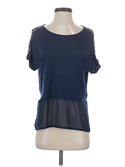 Pre-owned Juicy Couture Short Sleeve Top Blue Scoop Neck Tops
