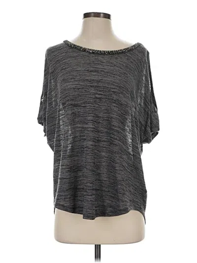 Pre-owned Juicy Couture Short Sleeve Top Gray Cold Shoulder Neckline Tops