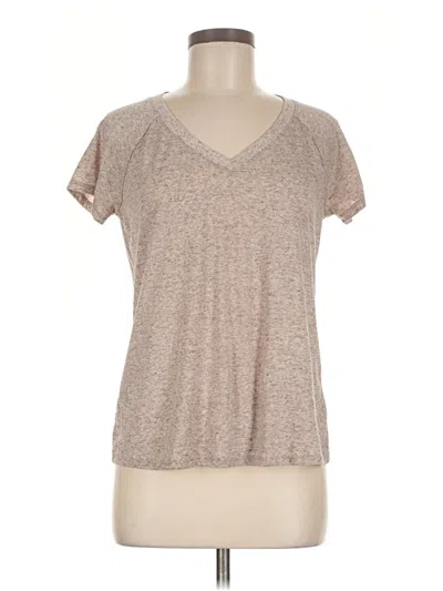 Pre-owned Juicy Couture Short Sleeve Top Tan V-neck Tops