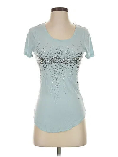 Pre-owned Juicy Couture Short Sleeve Top Teal Scoop Neck Tops