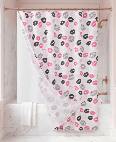 Juicy Couture Shower Curtain Set With Liner And Hooks, 14-piece In Pink