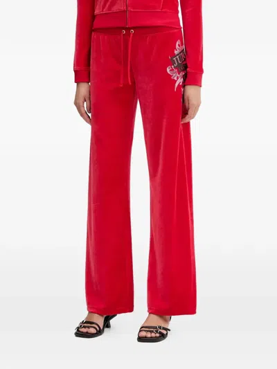 Juicy Couture Side-graphic Trackl Pants In Red