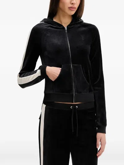 Juicy Couture Side-stripe Hoodie In Black
