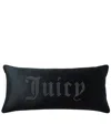 Juicy Couture Silver-tone Rhinestone Decorative Pillow, 16" X 36" In Black