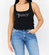 Juicy Couture Sleeveless Embellished Tank Top In Liquorice In Multi