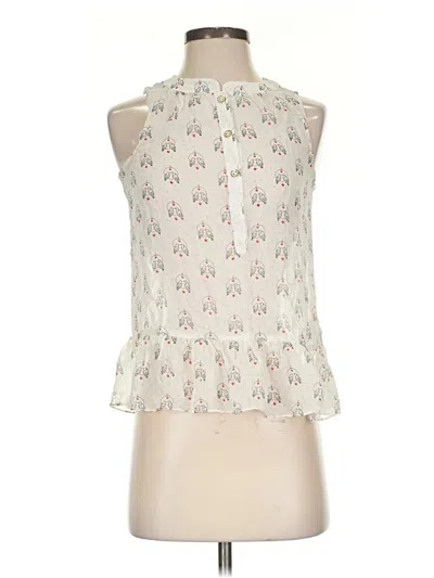 Pre-owned Juicy Couture Sleeveless Silk Top Ivory Halter Neckline Tops