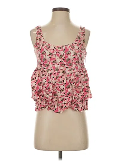 Pre-owned Juicy Couture Sleeveless Silk Top Pink Sweetheart Neckline Tops
